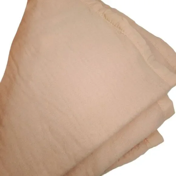 Vintage Pink Peach Satin Edge Blanket Made in USA